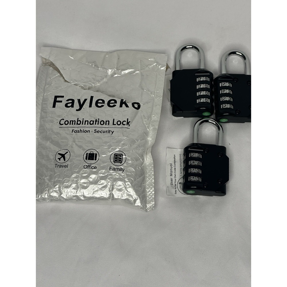Combination Lock Resettable 4-Digit Anti Rust Weatherproof Padlock Metal Locks - Picture 6 of 7